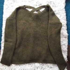 Olive Criss-cross Back Sweater